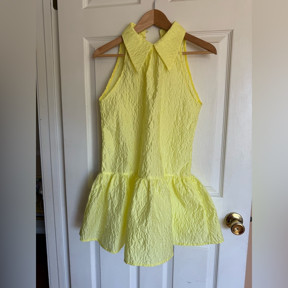 Stella Nova Yellow Sleeveless Textured Dress